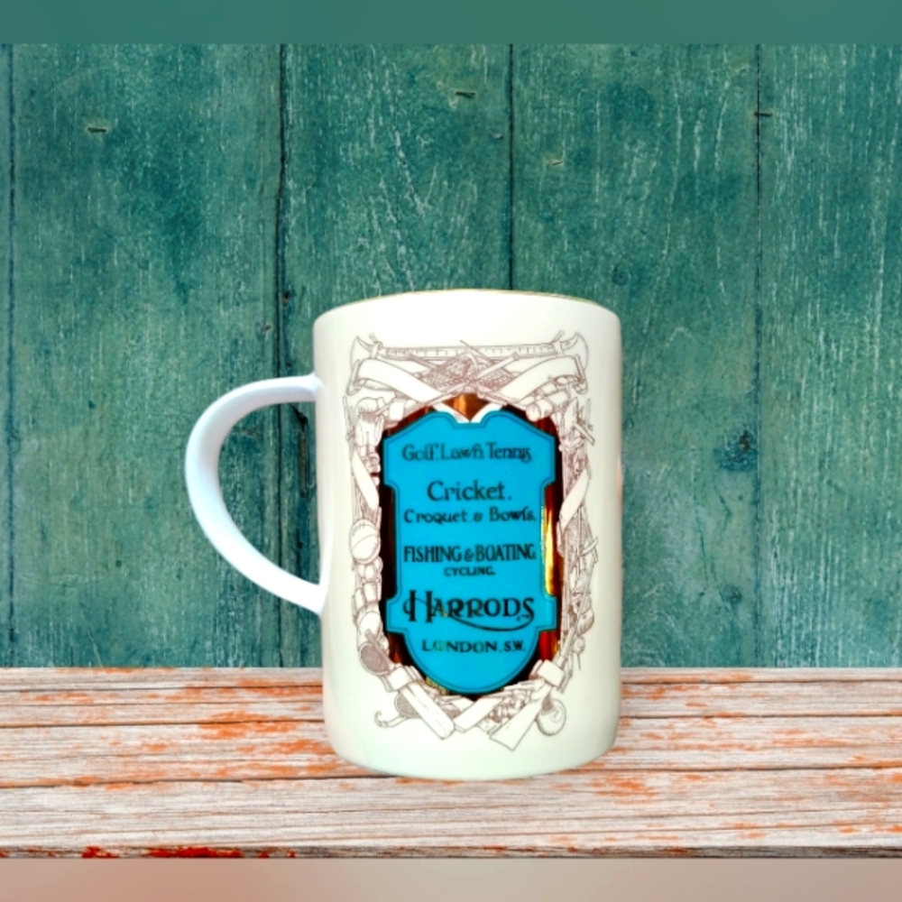 Harrod's London Fine Bone China Coffee / Tea Cup Sports Theme